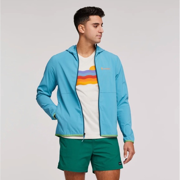 Cotopaxi Men's Large Vuelta Performance Windbreaker Jacket Blue UPF 50 NWT - Picture 2 of 7